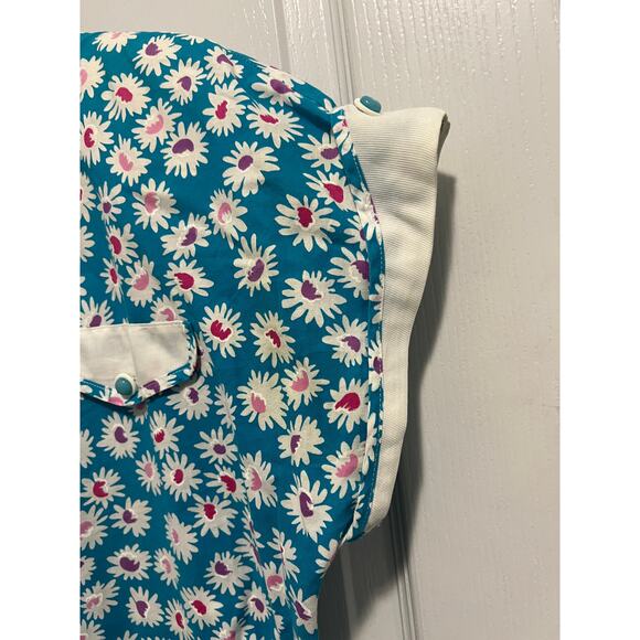 Vintage Armonie blue and white floral dress from Italy - Picture 2 of 5